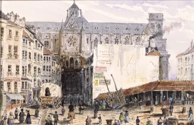 View of St. Eustache seen from the Rue Montmartre